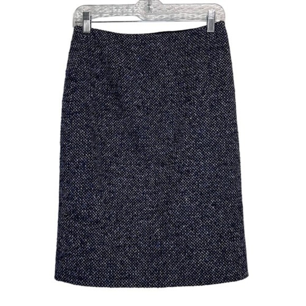 Vintage Worth Wool Purple Tweed Pencil Skirt Slit Size 6 Twee Preppy